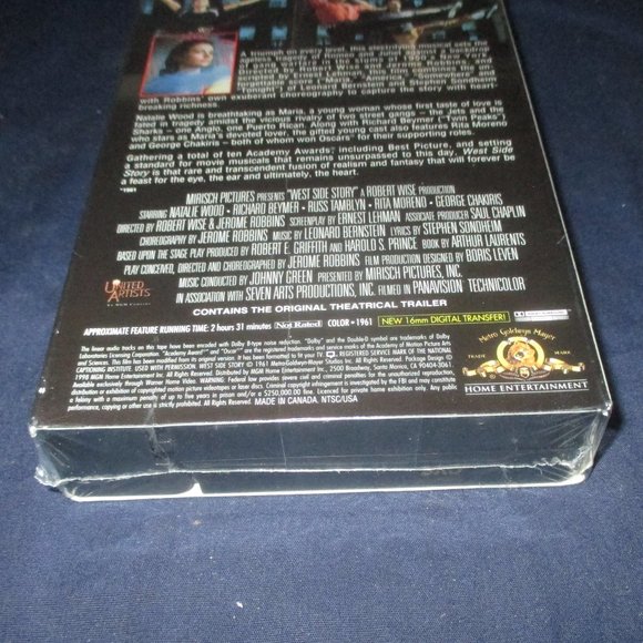West Side Story (from 1961) (VHS, 1998) (Unopened) Natalie Wood - Picture 3 of 6